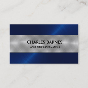 Carte de visite Royal Blue en acier inoxydable