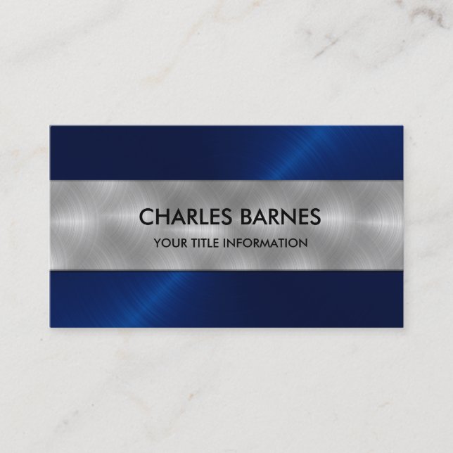 Carte de visite Royal Blue en acier inoxydable (Devant)