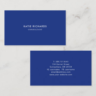 Carte de visite Royal Blue professionnel minimalis