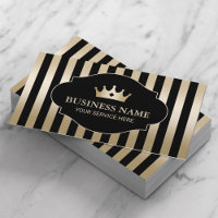 Royal Crown Modern Gold Stripes Luxe Noir