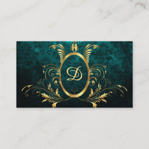 Carte De Visite Royal Damask Turquoise Personnalisé