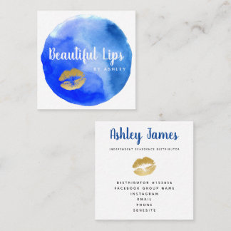 Carte de visite royal de LipSense d'aquarelle