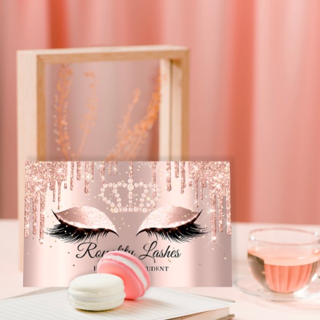 Carte De Visite Royal Makeup Artist Lashes Princesse couronnée (Royal Makeup Artist Lashes Crowned Princess Business Card)