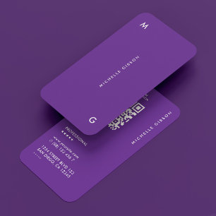 Carte De Visite Royal Purple Minimaliste Simple Professionnel