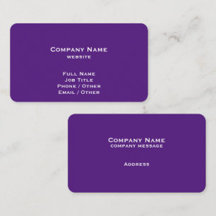 Carte de visite royal simple violet