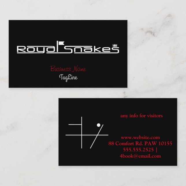 Carte De Visite Royal Snakes Logo only Business Card (Devant / Derrière)