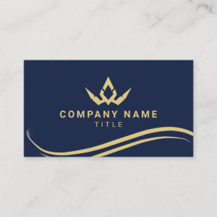 Carte de visite royale luxe bleu marine et or