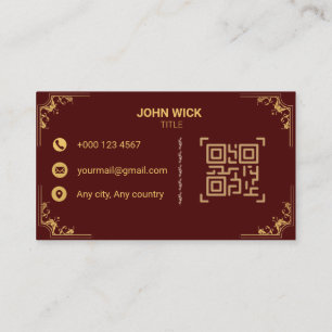 Carte De Visite Royale Marron et Or Ornemental de Luxe