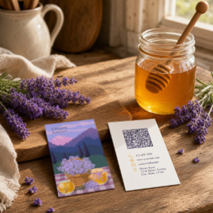 Carte De Visite Ruche de miel de lavande Fleur de montagne Code QR