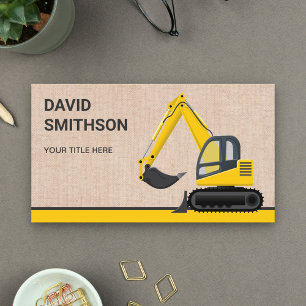 Carte De Visite Russe Burlap Construction Bulldozer Excavateur