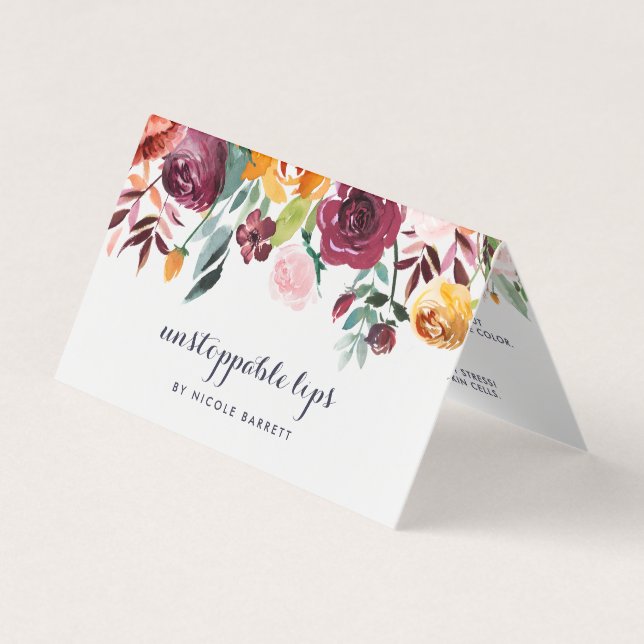 Carte De Visite Rustic Bloom Lip Produit Distributeur Conseils et  (Devant)