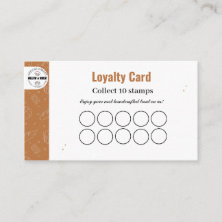 Carte De Visite Rustic Caramel Bakery Loyalty Stamp Card