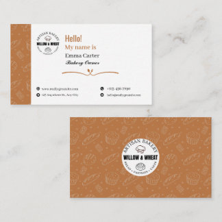 Carte De Visite Rustic Caramel Bakery Owner Business Card