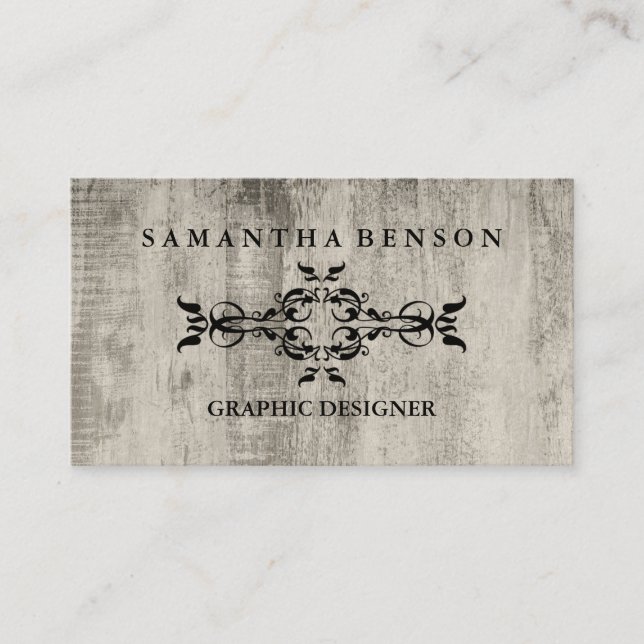 Carte De Visite Rustic Country Wooden Texture Graphic Business Car (Devant)
