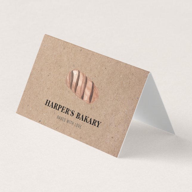 Carte De Visite Rustic Croissant Logo Tente Bakery (Devant)