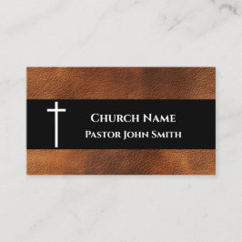 Carte De Visite Rustic Leather Church