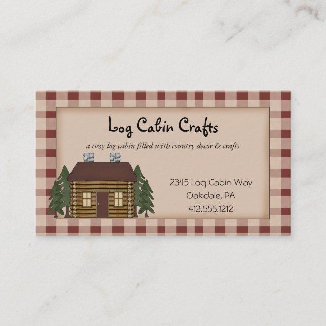 Carte De Visite Rustic Primitive Country Homespun Log Cabine (Devant)