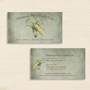 Carte De Visite Rustic Watercolor Family Farm, maïs local