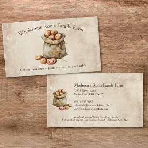 Carte De Visite Rustic Watercolor Family Farm, produits locaux