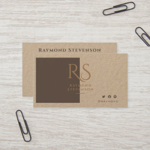 Carte De Visite Rustique élégant chic or professionnel Kraft