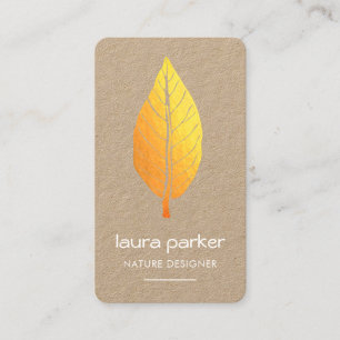 Carte De Visite Rustique Feuilles Sèche Nature Yoga Méditation Mas