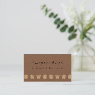 Carte de visite rustique kraft en papier chiot chi