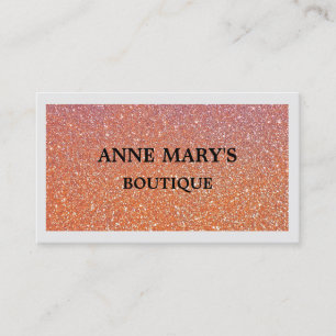 Carte De Visite Rustique Orange Parties scintillant Boutique Hair 