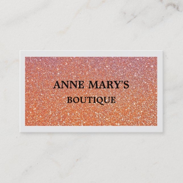 Carte De Visite Rustique Orange Parties scintillant Boutique Hair  (Devant)