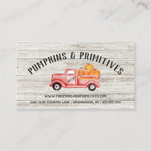Carte De Visite Rustique Pays Citrouille Agritourisme Wood Busines