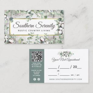 Carte De Visite Rustique Southern Watercolor Rendez-vous en coton