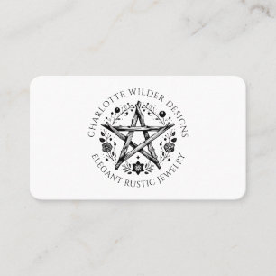 Carte De Visite Rustique Wiccan Pagan Jewelry Designer QR Code