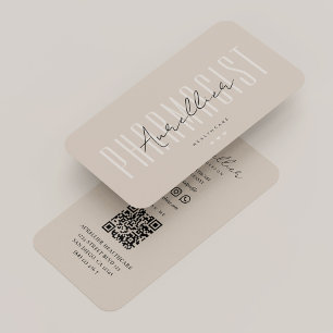 Carte De Visite Sable Médical Chimiste Pharmacien Minimal