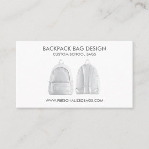Carte De Visite Sac à dos scolaire blanc