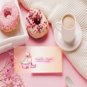 Carte De Visite Sac à pâtisserie élégant et chic Fleurs