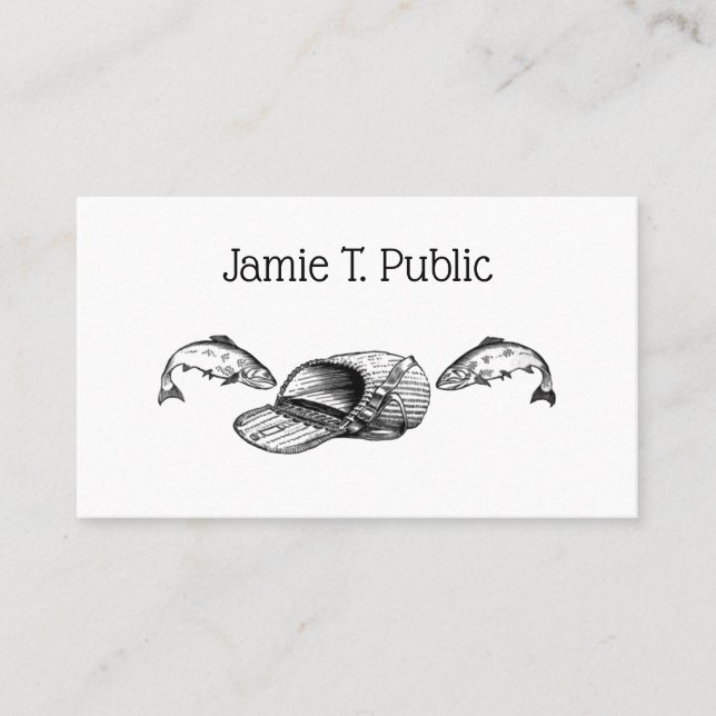 Carte De Visite Sac de pêche et poisson (Devant)