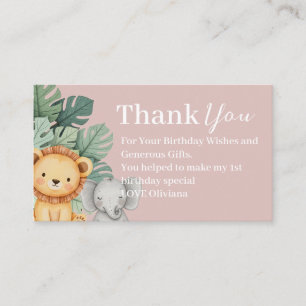 Carte De Visite Safari Animal Baby shower Display douche