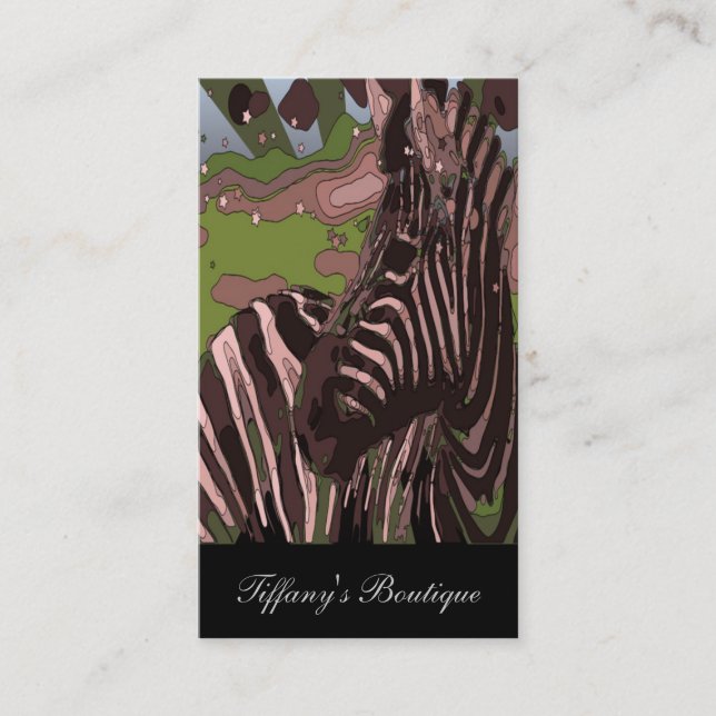 Carte De Visite safari sauvage zèbre animal (Devant)