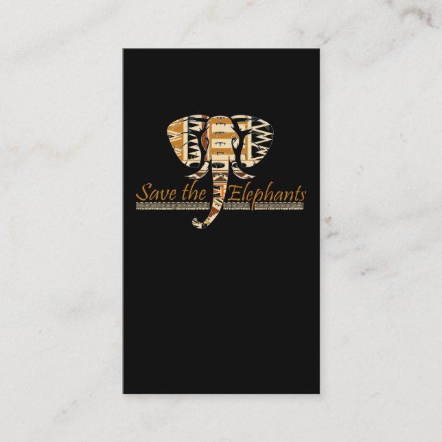 Carte De Visite Safari Wild African Animal Elephant Lover (Devant)