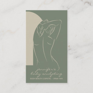 Carte De Visite Sage Beige Corps Sculpté Contouring Spray Tan