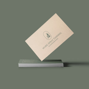 Carte De Visite Sage Beige Spray Tannage Beauté Corps Soins de pea
