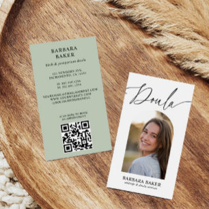 Carte De Visite Sage Code QR Photo Doula Post-partum Sage-Femme