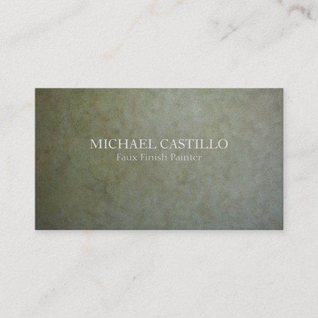 Carte De Visite Sage d'or contemporain Faux Suede Peinture (Devant)