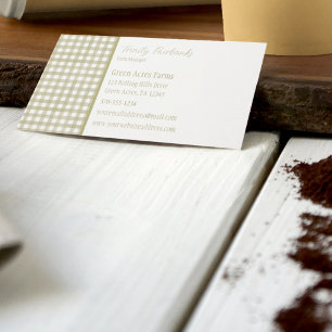 Carte De Visite Sage Green En vichy Plaid