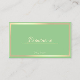 Carte De Visite Sage Green Gold Frame Personnalisez votre beauté 