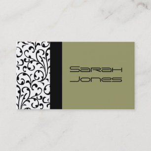 Carte de visite sage noir et blanc élégant de