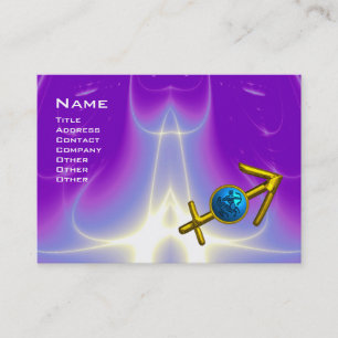 Carte De Visite SAGITTAIRE - rose pourpre violet bleu