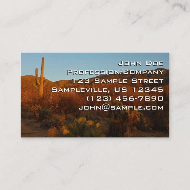 Carte De Visite Saguaro Sunset I Arizona Désert Paysage (Devant)