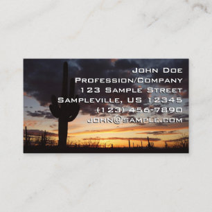 Carte De Visite Saguaro Sunset III Arizona Desert Paysage