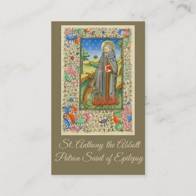Carte De Visite Saint Anthony le patron d'Abbott de l'épilepsie (Devant)