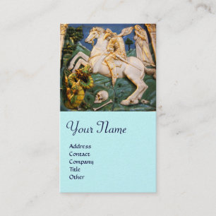 Carte De Visite Saint George, Dragon et Princesse Monogram Gold